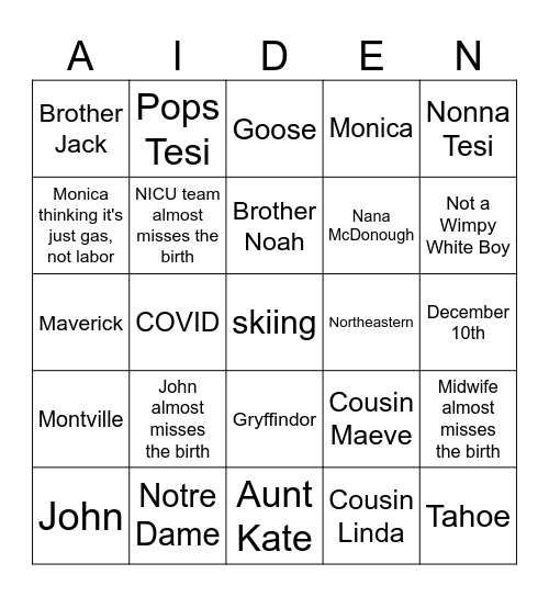 McDonough Bingough Bingo Card
