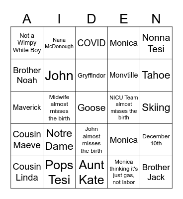 McDonough Bingough Bingo Card