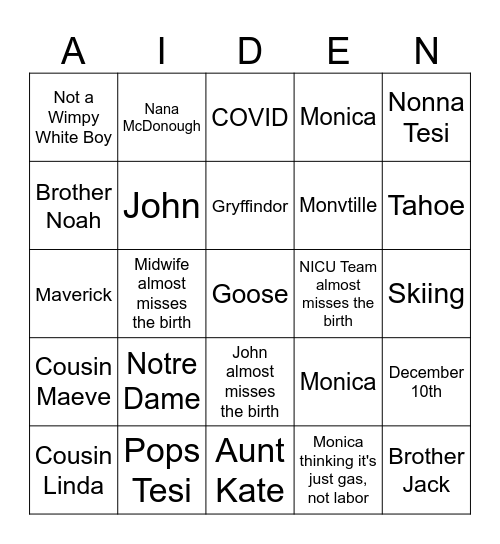 McDonough Bingough Bingo Card