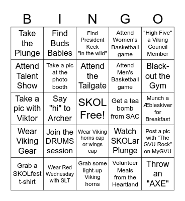 SKOLfest BINGO Card