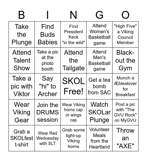 SKOLfest BINGO Card