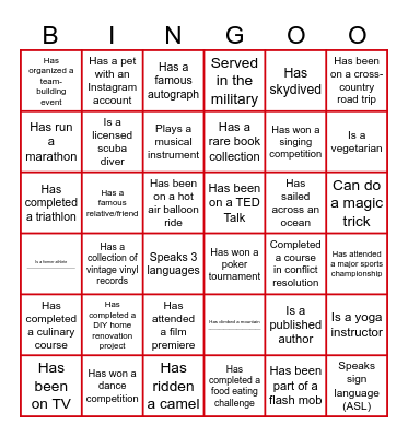 HR BINGO Card