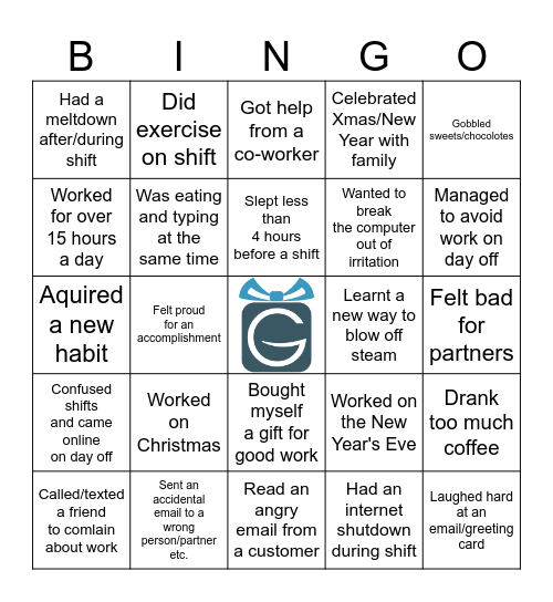 COP Party Bingo Card