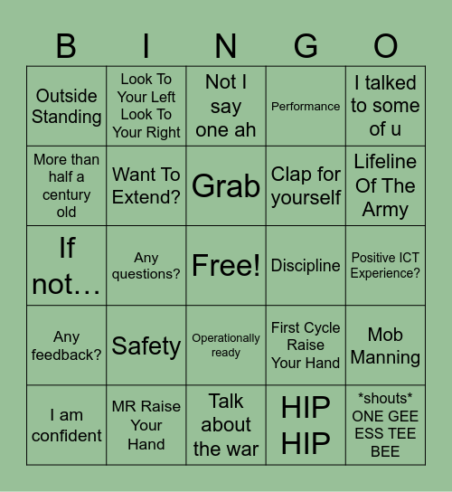 ENDEX Speech Bingo Card