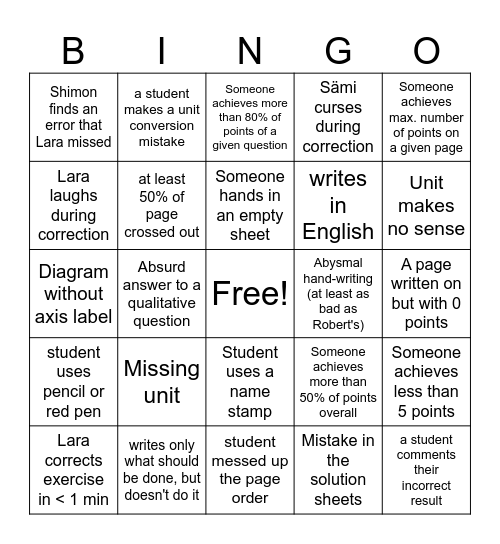 Exam Bingo HS23 Bingo Card