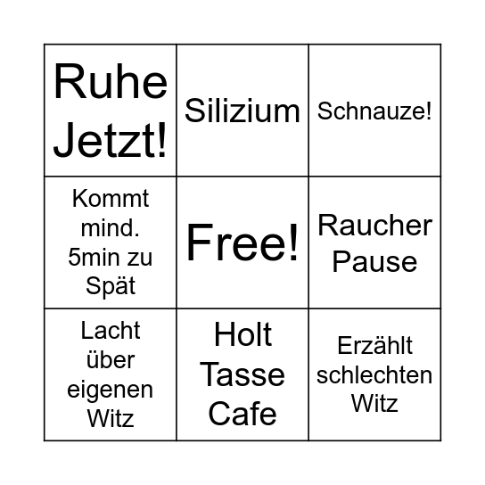 Köhler Bingo Card