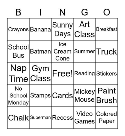 PEN PAL Bingo Card