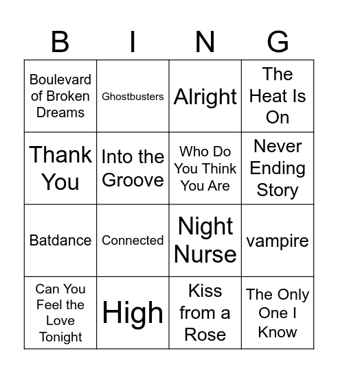 Bingo B Bingo Card