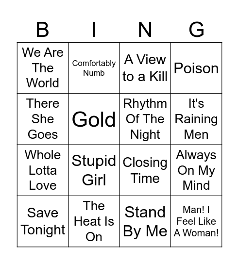 Bingo C Bingo Card