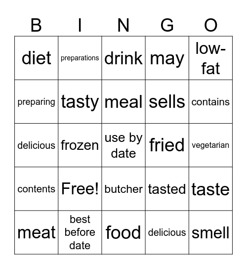 Build up 13pg 20 Bingo Card
