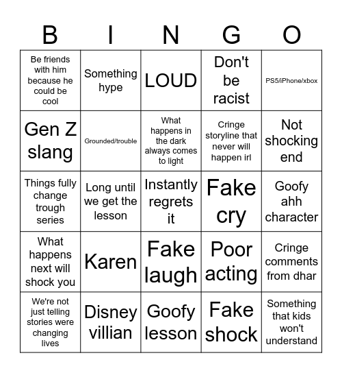 Dhar mann bingo Card