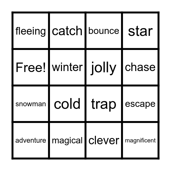 How to Catch a Snowman Bingo Card