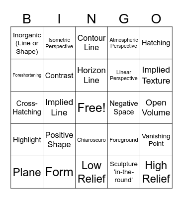 Art 111 Review Bingo Card