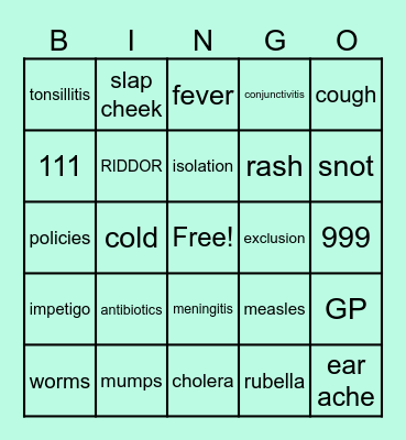 CHILD HEALTH Bingo Card