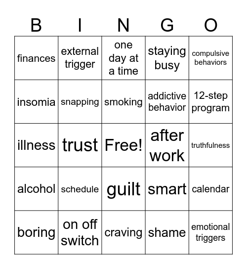 MADRC Bingo Card