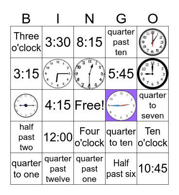 Bingo Time Bingo Card