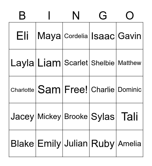 Sixth Grade RMS Bingo Card