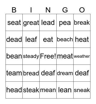 ea fun Bingo Card