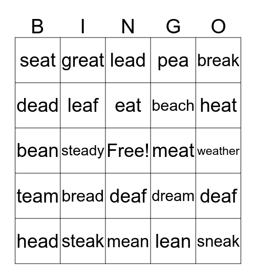 ea fun Bingo Card