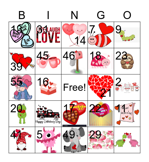 Valentines Bingo Card