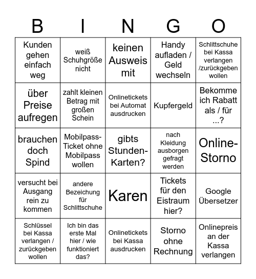 Eistraum Bingo Card