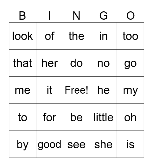 E. Reader-16 Bingo Card