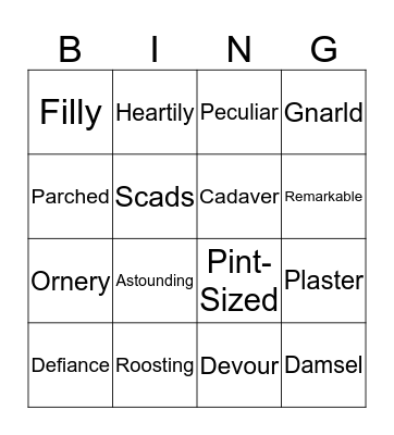 Vocabulary-Bingo Card