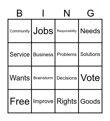 Vote Bingo! Bingo Card