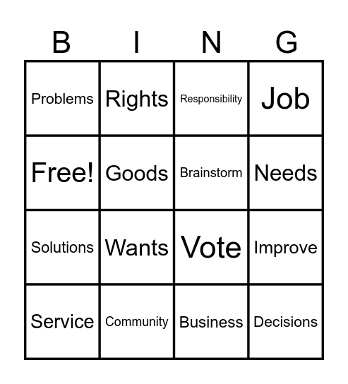 Voting Bingo! Bingo Card