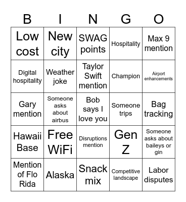 CXD Bingo Card