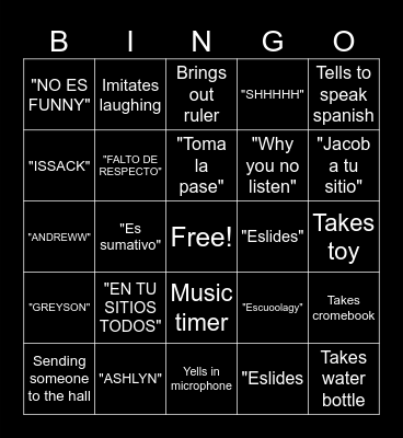 Bonifacio Bingo Card