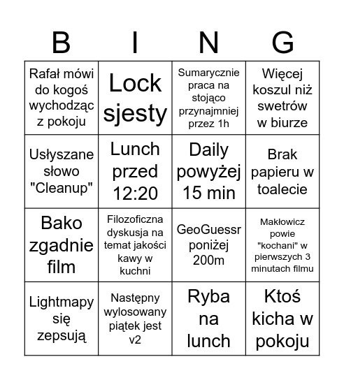 🐶 Jamnicze Bing 🐶 Bingo Card