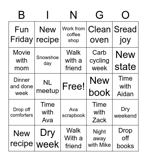 February ❤️ Bingo Card
