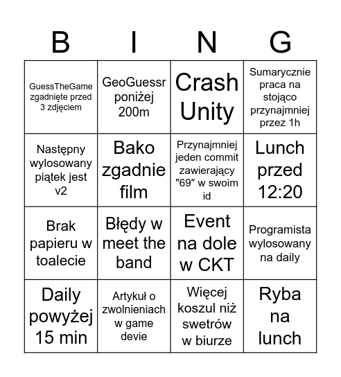 🐶 Jamnicze Bing 🐶 Bingo Card