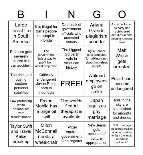 2024 Bingo Card
