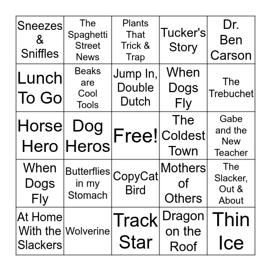 LLI BOOKS Bingo Card
