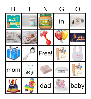Baby and Birthday BINGO! Bingo Card