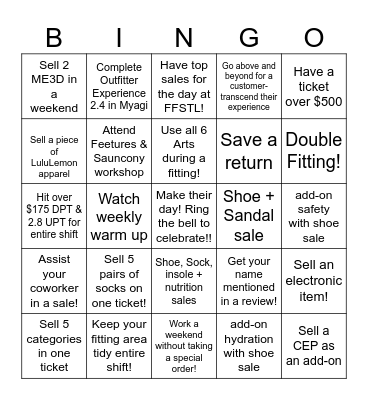 Fleet Feet February BINGO! Bingo Card