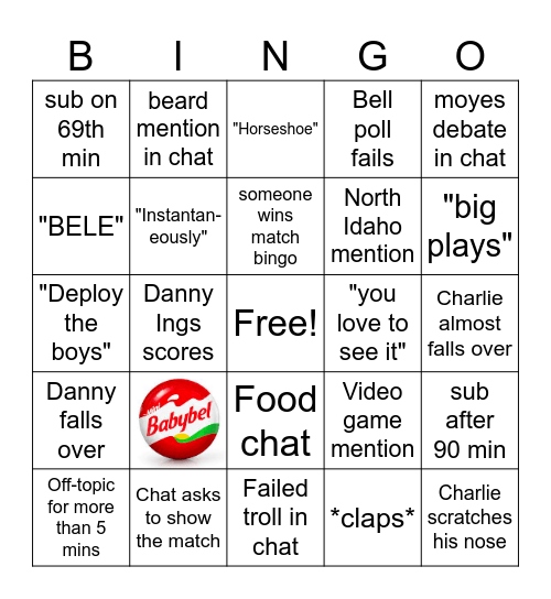 Charlieisms Bingo Card