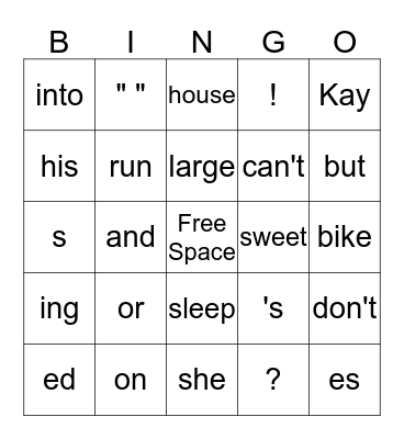 Skills Review Bingo Card