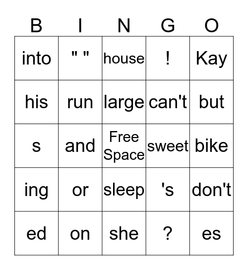 Skills Review Bingo Card