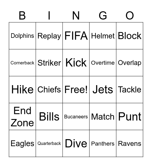 SUPER BOWL LVIII Bingo Card