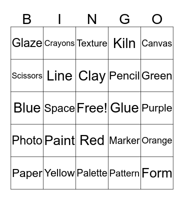 Art Bingo Card