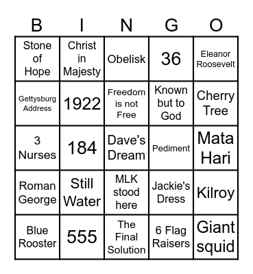 DC - Bingo Card