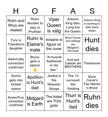 Crescent City 🤡 Bingo Card