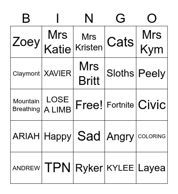 BINGO Card