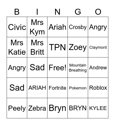 BINGO Card