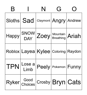 BINGO Card