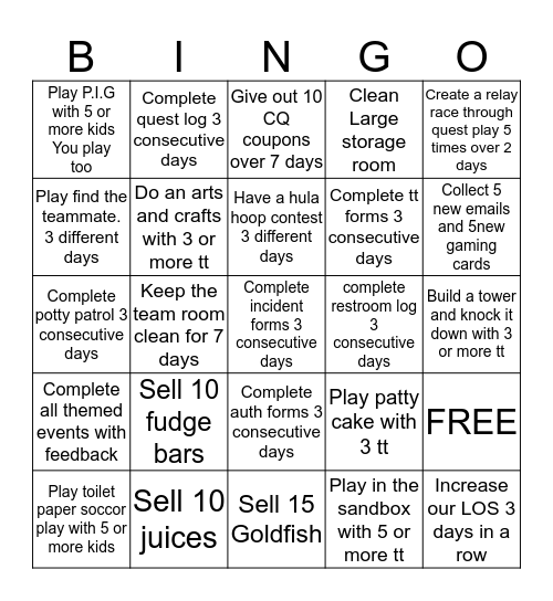Bingo Board #4 Bingo Card