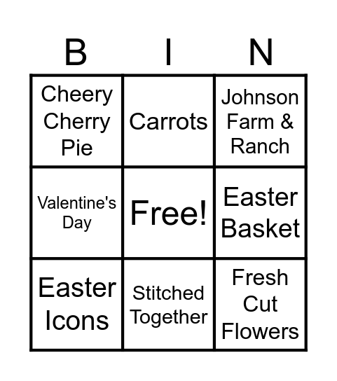 Farmhouse Style Bingo Card